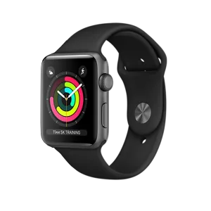 Apple W S3 38mm S. Grey Case Black SBand Apple Watch