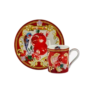 Chiara Alessi Capri Kırmızı Fincan Seti Kahve Fincanları