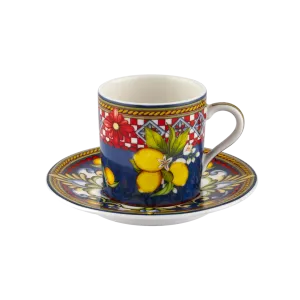 Chiara Alessi Capri Mavi Metal Kutu Kahve Fincanları