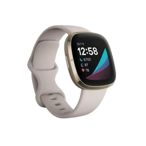 Fitbit Sense - Ay Beyazı/Altın Akıllı Saat Giyilebilir Teknoloji