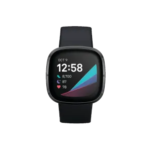 Fitbit Sense - Karbon Siyah Akıllı Saat Giyilebilir Teknoloji