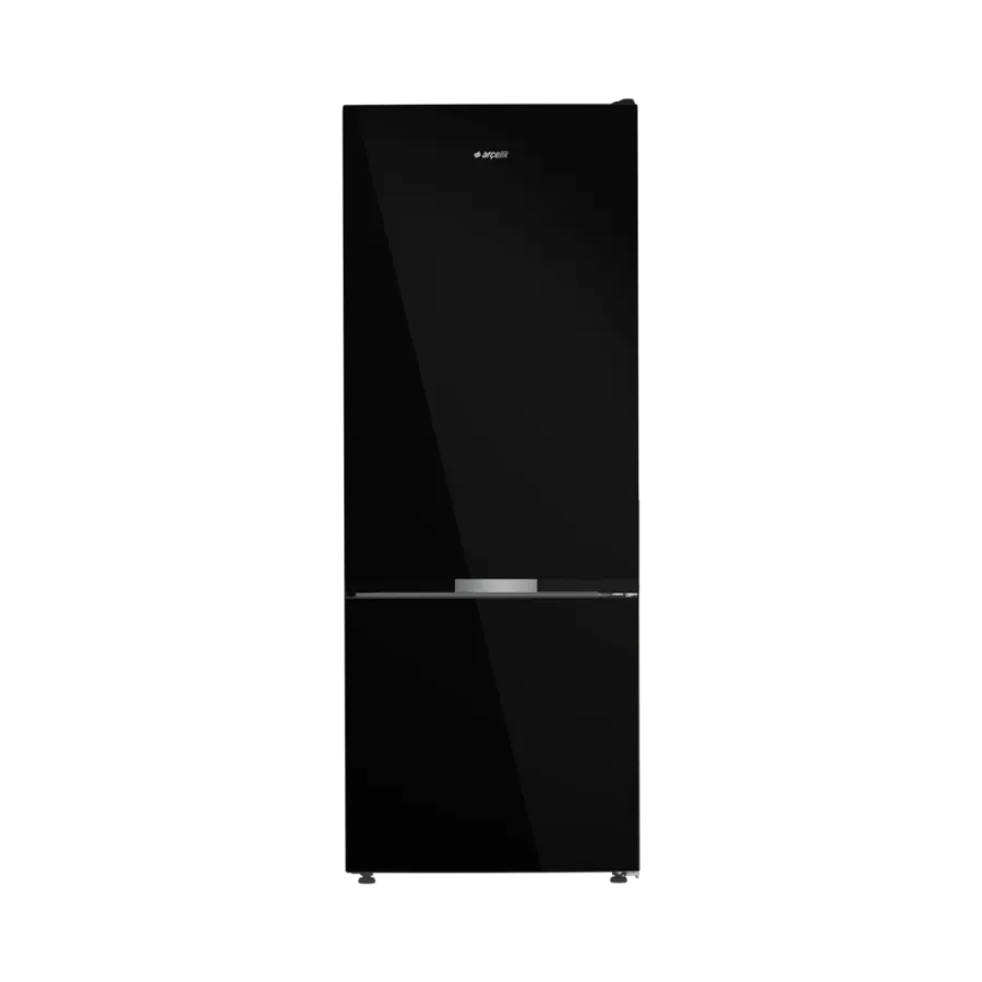 270475 IESC AI Siyah Cam Yapay Zeka Teknolojili Alttan Donduruculu Buzdolabı