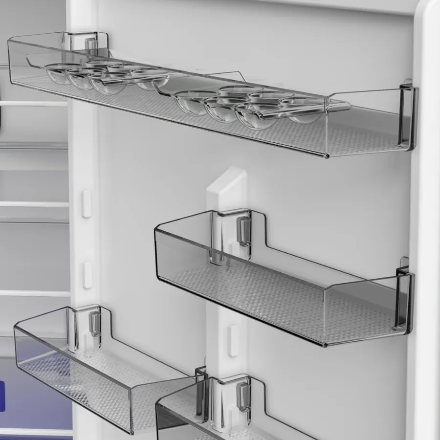 270475 IESC AI Siyah Cam Yapay Zeka Teknolojili Alttan Donduruculu Buzdolabı