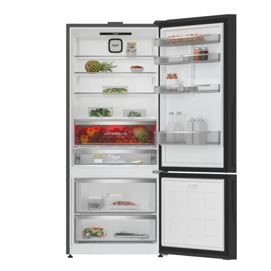 278551 ESC Siyah Cam Alttan Donduruculu Buzdolabı