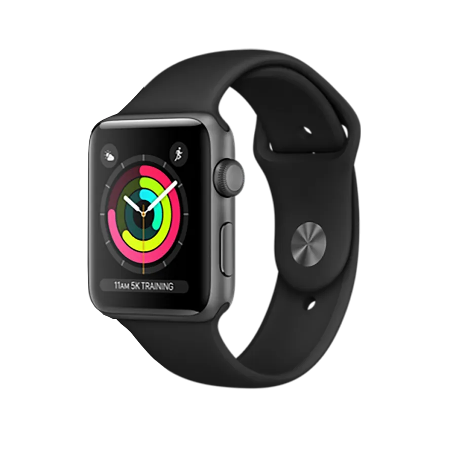 Apple W S3 38mm S. Grey Case Black SBand Apple Watch