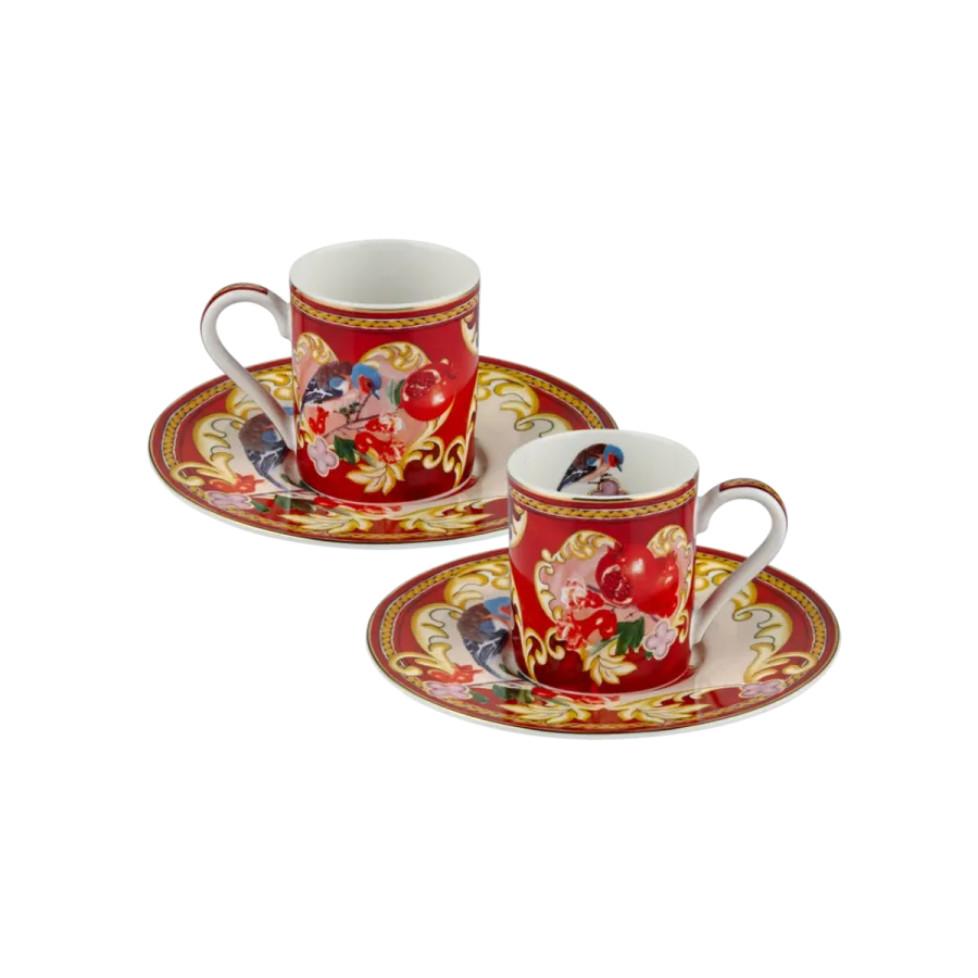 Chiara Alessi Capri Kırmızı Fincan Seti Kahve Fincanları