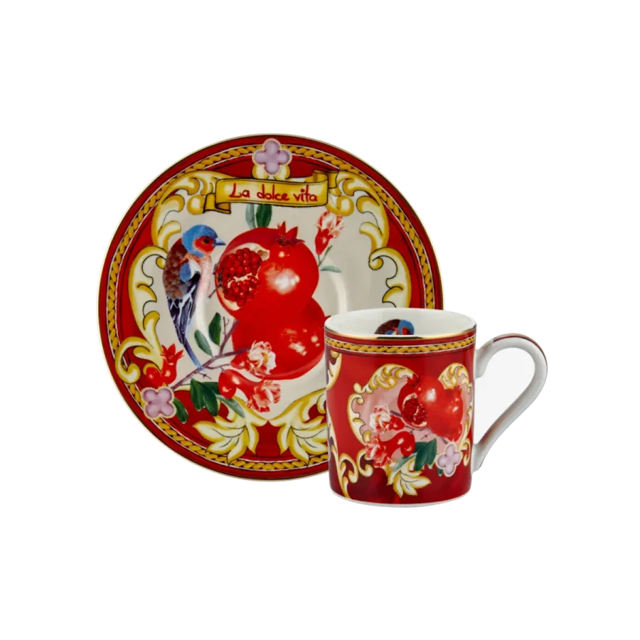 Chiara Alessi Capri Kırmızı Fincan Seti Kahve Fincanları