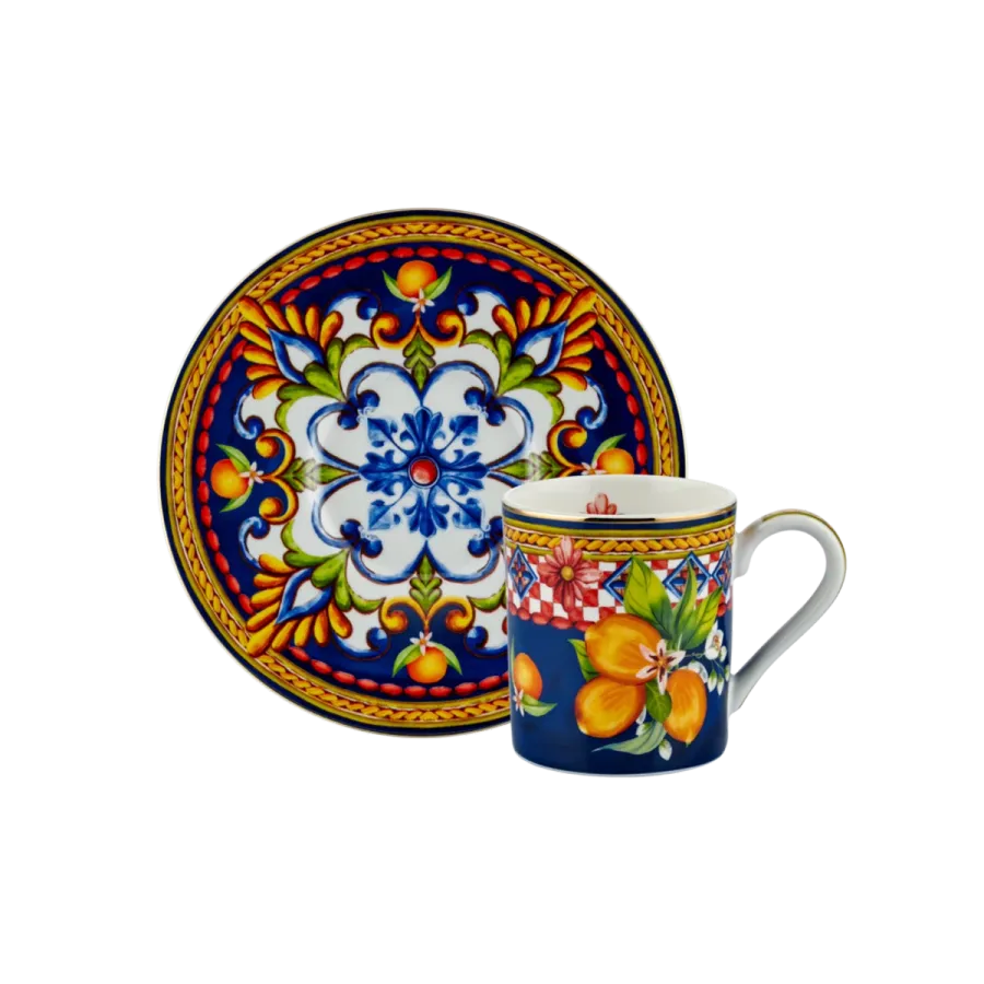 Chiara Alessi Capri Mavi Fincan Seti Kahve Fincanları