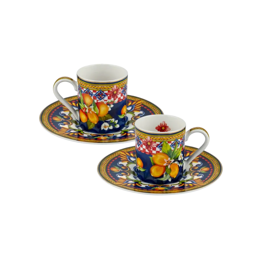 Chiara Alessi Capri Mavi Fincan Seti Kahve Fincanları