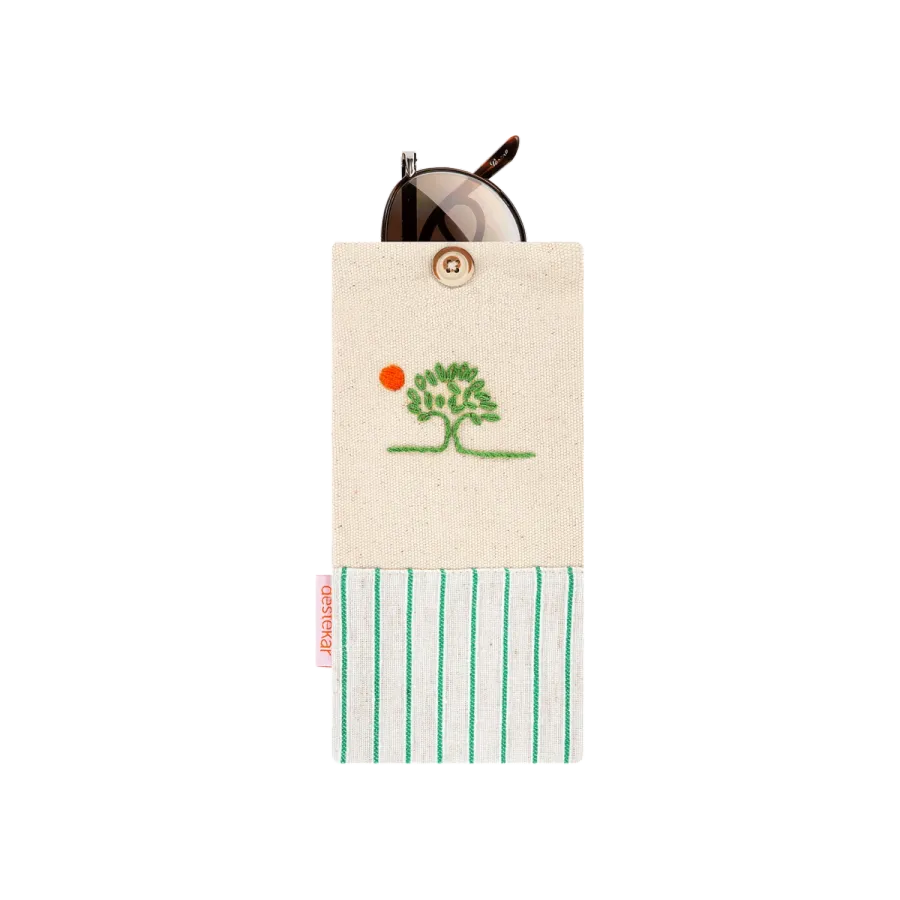 destekar Gözlük Kılıfı Yeşil Çizgili UmutKent Koleksiyonu Ürünleri