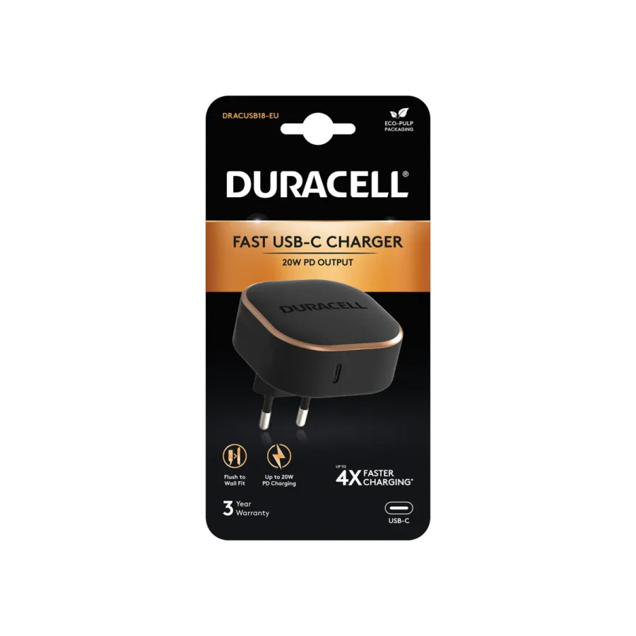 DURACELL WALL CHARGER 20W BLACK Şarj Cihazları