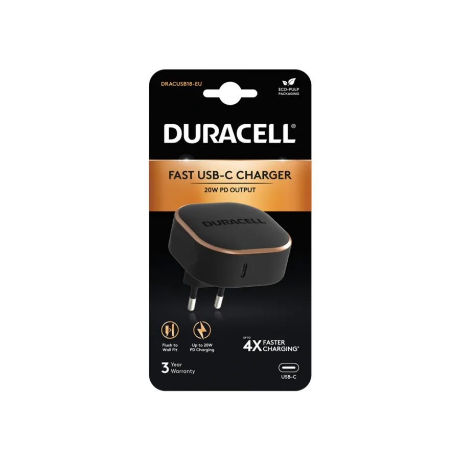 DURACELL WALL CHARGER 20W BLACK Şarj Cihazları