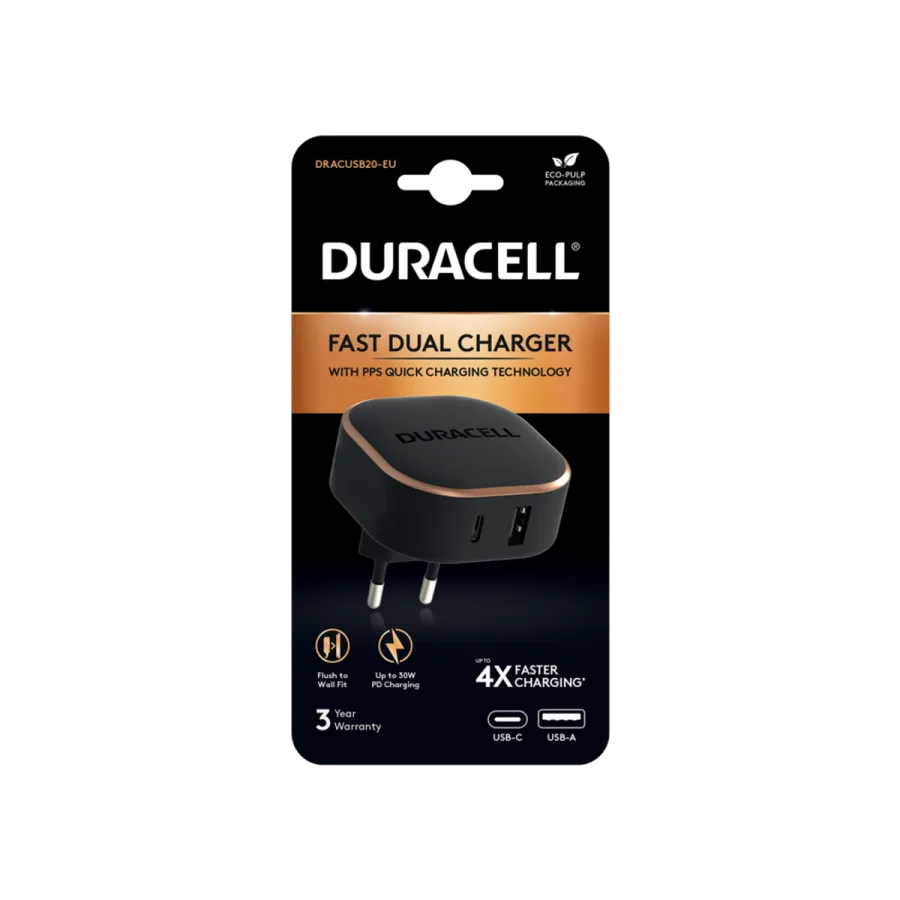 DURACELL WALL CHARGER 30W BLACK Şarj Cihazları