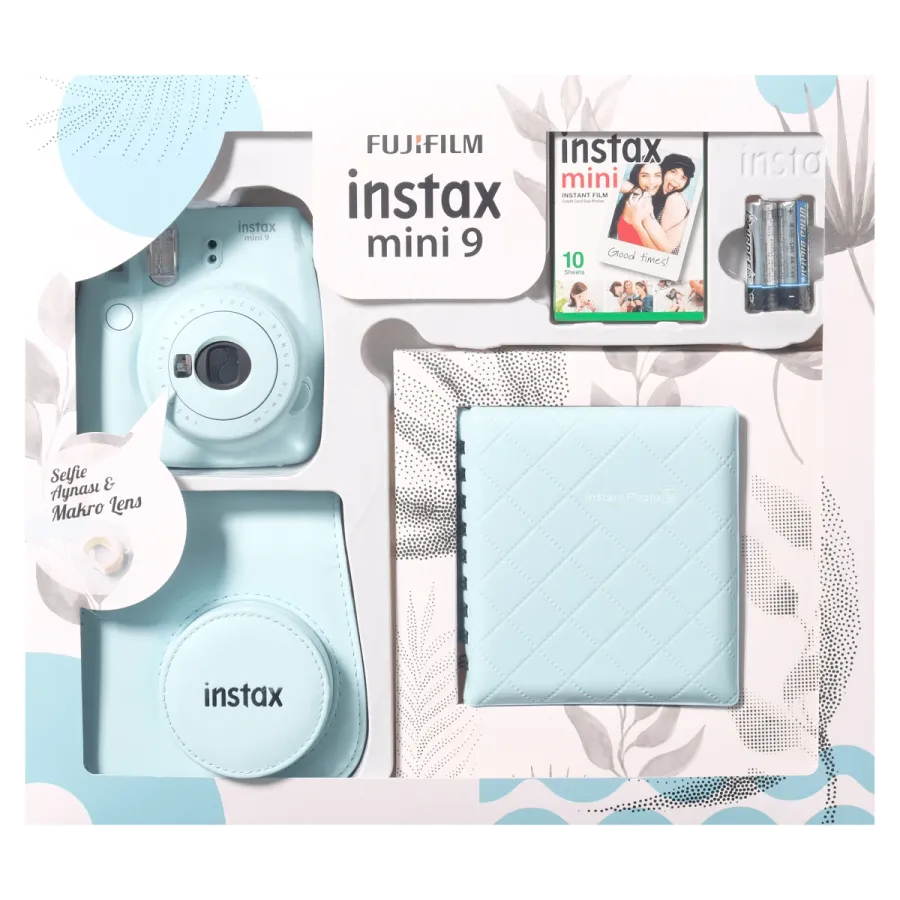 Mini9Box Albm/kılıf/kgt Mavi Fotoğraf Makinesi