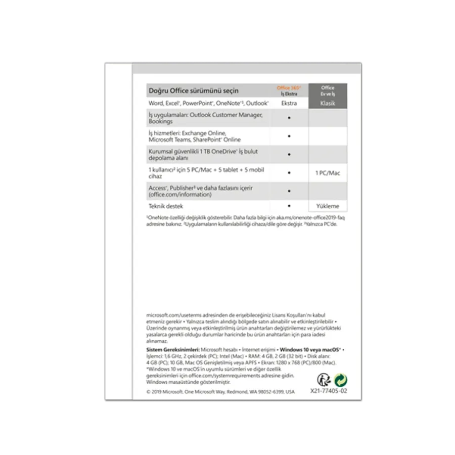Office Ev ve İş 2021 Türkçe Bilgisayar Çevre Birimleri