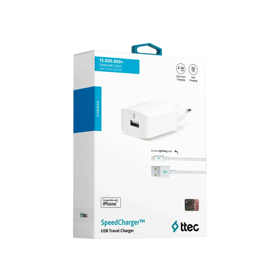 TTEC SC SYHT Şarj A. 2.1A Ligh. KBL Byz Cep Telefonu Aksesuar