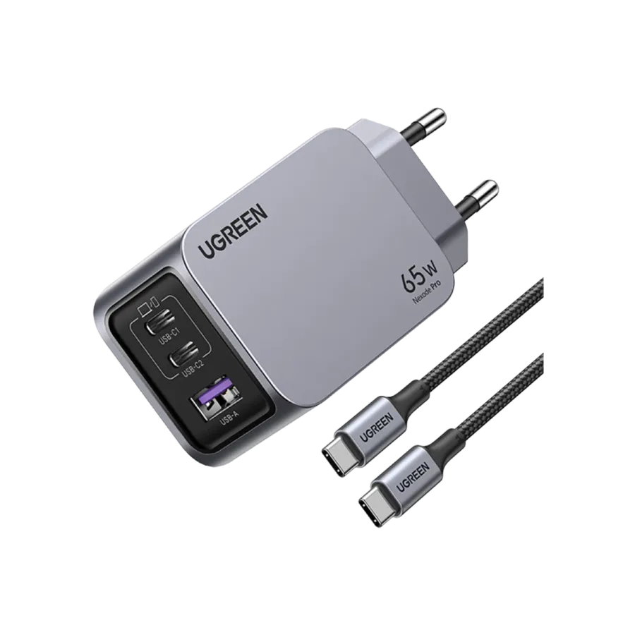 UGREEN Nexode Pro 65W adaptör+100W kablo Cep Telefonu Aksesuar